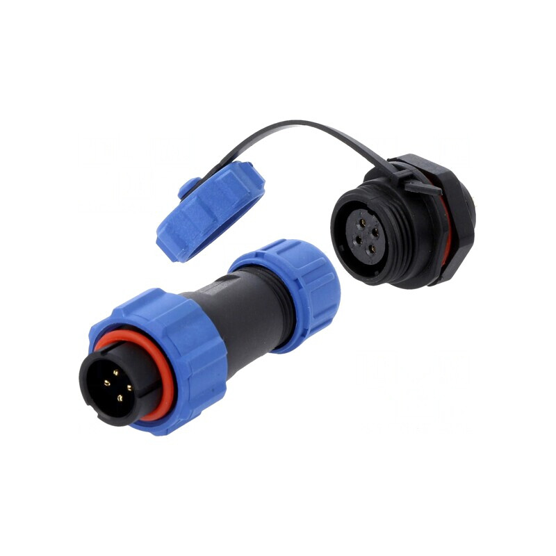Conector Circular Tată-Mamă 4 PIN 5A IP67 500V Lipire | Electronic-mag.ro | Componente Electronice