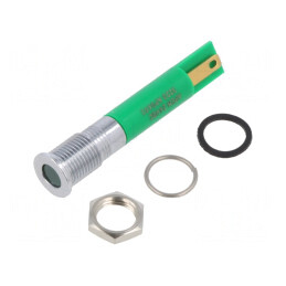 Lampă de Control LED Verde Ø8mm IP67 Alamă | Electronic-mag.ro | Componente Electronice