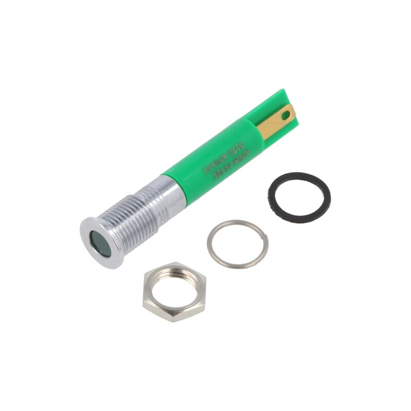 Lampă de Control LED Verde Ø8mm IP67 Alamă | Electronic-mag.ro | Componente Electronice Lampă de Control LED Verde Ø8mm IP67 Alamă | Electronic-mag.ro | Componente Electronice