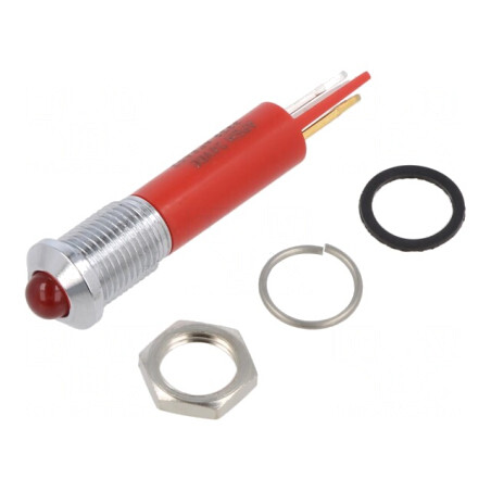 Lampă de control LED roșie IP67 Ø8mm | Electronic-mag.ro | Componente Electronice