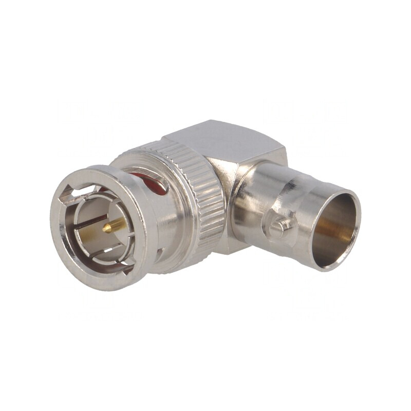 Adaptor BNC unghi 90° 75Ω aurit | Electronic-mag.ro | Componente Electronice