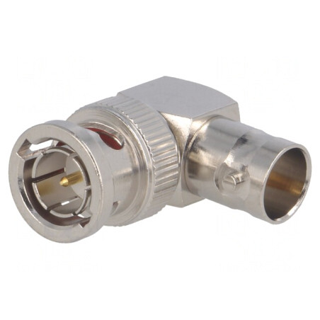 Adaptor BNC unghi 90° 75Ω aurit | Electronic-mag.ro | Componente Electronice