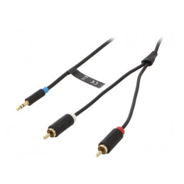 Cablu Audio Jack 3.5mm la RCA x2 8m Aurit Negru