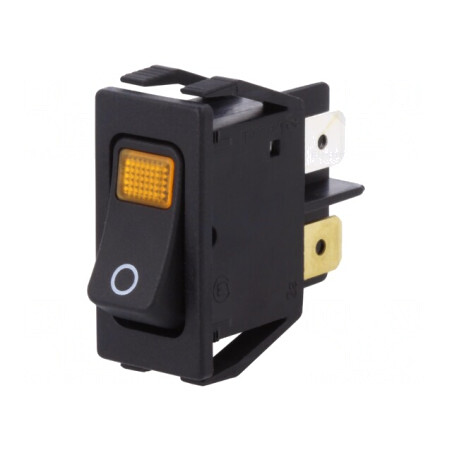 Întrerupător Basculant ON-OFF 16A Negru IP40 cu Bec 230V | Electronic-mag.ro | Componente Electronice
