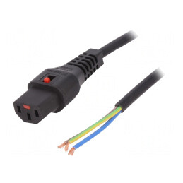 Cablu IEC C13 Mamă cu Blocare 1m Negru | Electronic-mag.ro | Componente Electronice