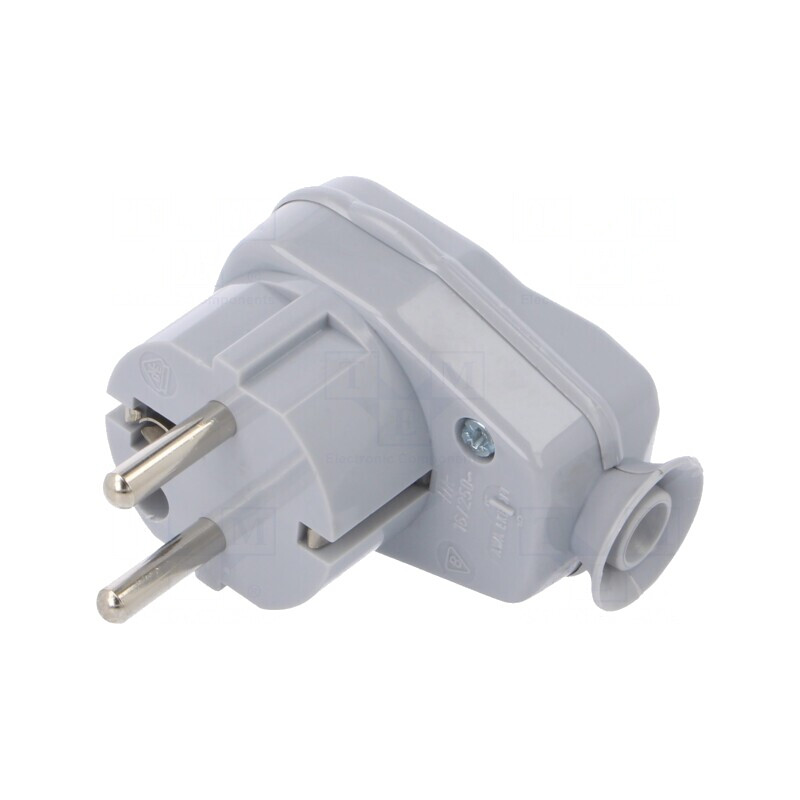 Conector Alimentare AC Tată 250V 16A Gri 3PIN | Electronic-mag.ro | Componente Electronice