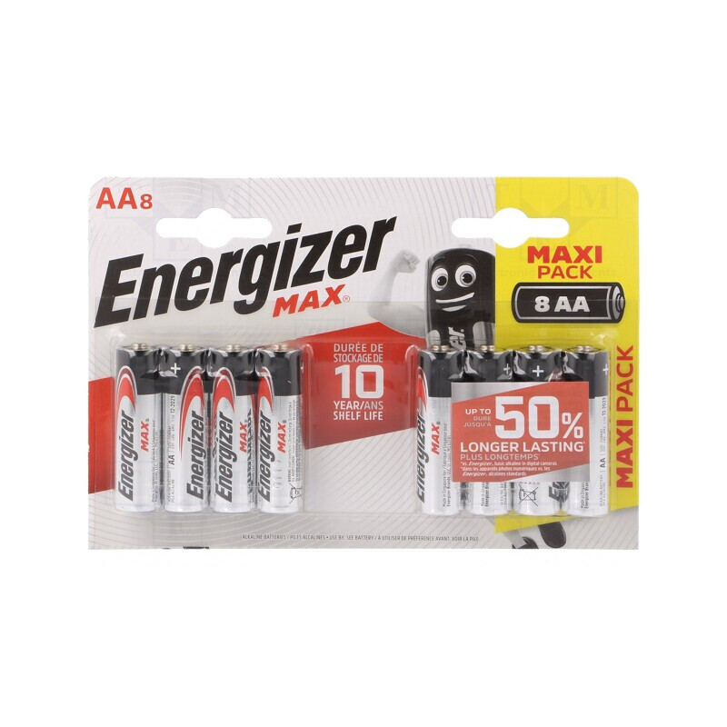 Baterie alcalină AA 1.5V nereîncărcabilă 8 buc MAX | Electronic-mag.ro | Componente Electronice