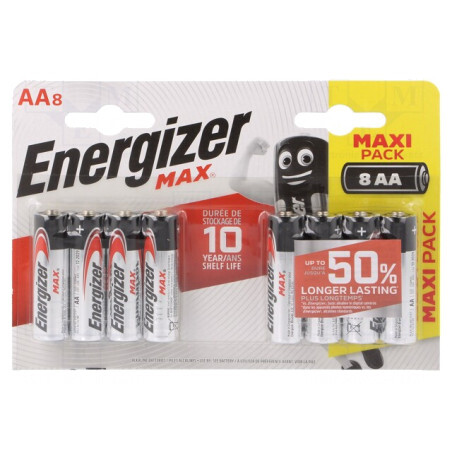 Baterie alcalină AA 1.5V nereîncărcabilă 8 buc MAX | Electronic-mag.ro | Componente Electronice