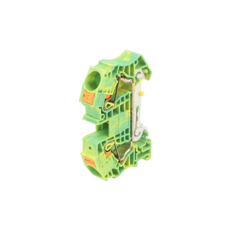 Conector Îmbinare Șine 0,5-25mm2 1 Piste 2 Borne Galben-Verde | Electronic-mag.ro | Componente Electronice