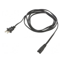Cablu Alimentare IEC C7 - NEMA 1-15, 2.4m, Negru | Electronic-mag.ro | Componente Electronice