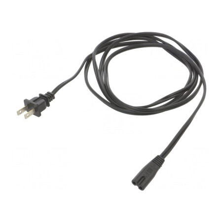 Cablu Alimentare IEC C7 - NEMA 1-15, 2.4m, Negru | Electronic-mag.ro | Componente Electronice