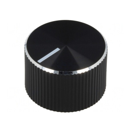 Buton rotativ indicator negru Ø6mm aluminiu plastic | Electronic-mag.ro | Componente Electronice
