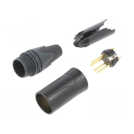 Mufă XLR 4PIN Tată Drept pe Cablu | Electronic-mag.ro | Componente Electronice