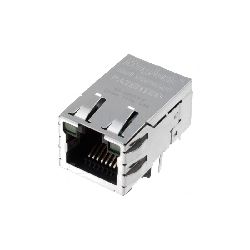 Soclu RJ45 ecranat cu LED și PoE 8p8c | Electronic-mag.ro | Componente Electronice