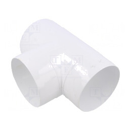 Round T-Joint White ABS 100mm