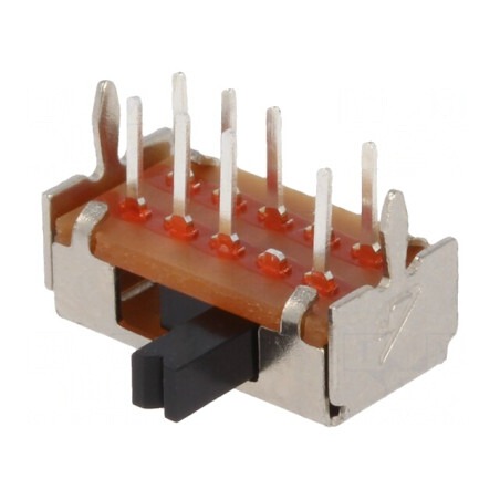 Comutator Glisant 3 Positii 0.2A 12VDC PCB THT | Electronic-mag.ro | Componente Electronice