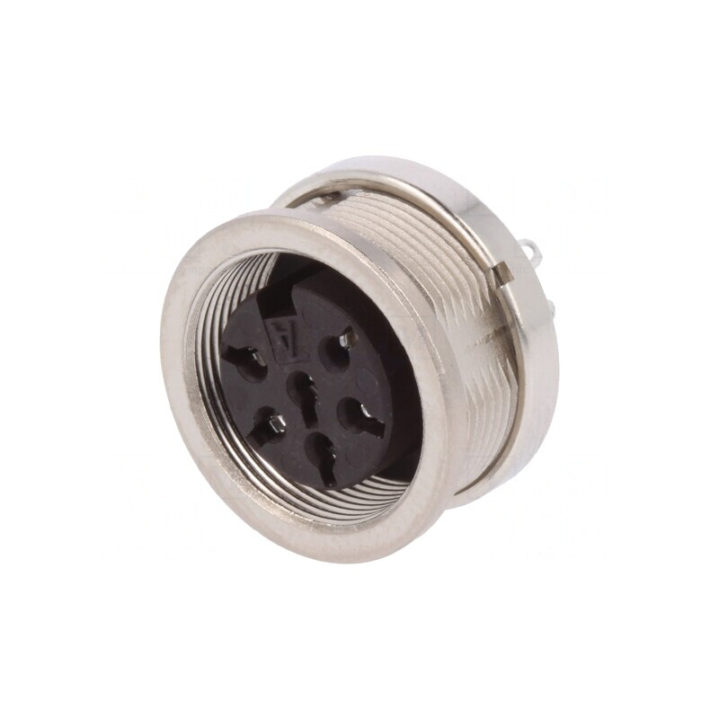 Conector M16 Mamă 6 Pin 5A 300V IP65/IP67 C091D | Electronic-mag.ro | Componente Electronice