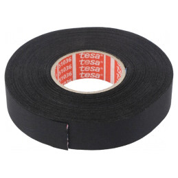 Banda textilă neagră 19mm x 25m acril automotive | Electronic-mag.ro | Componente Electronice