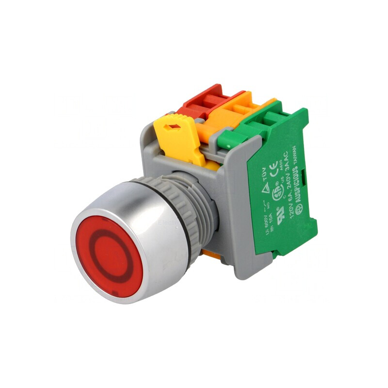 Comutator Buton Apăsare 22mm 2NC NO | Electronic-mag.ro | Componente Electronice