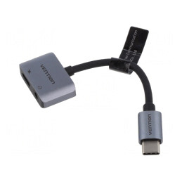 Adaptor USB-C la Jack 3,5mm și USB-C, Nichelat