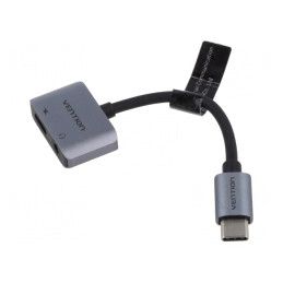 Adaptor USB-C la Jack 3,5mm și USB-C, Nichelat | Electronic-mag.ro | Componente Electronice