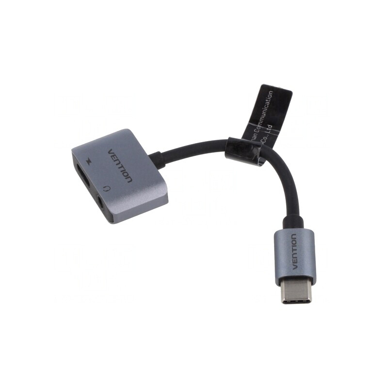 Adaptor USB-C la Jack 3,5mm și USB-C, Nichelat | Electronic-mag.ro | Componente Electronice