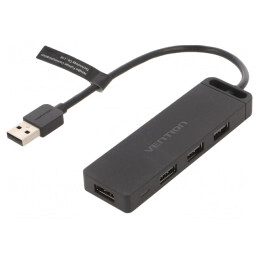 Hub USB 2.0 cu 4 Porturi Negru | Electronic-mag.ro | Componente Electronice