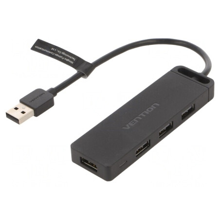 Hub USB 2.0 cu 4 Porturi Negru | Electronic-mag.ro | Componente Electronice