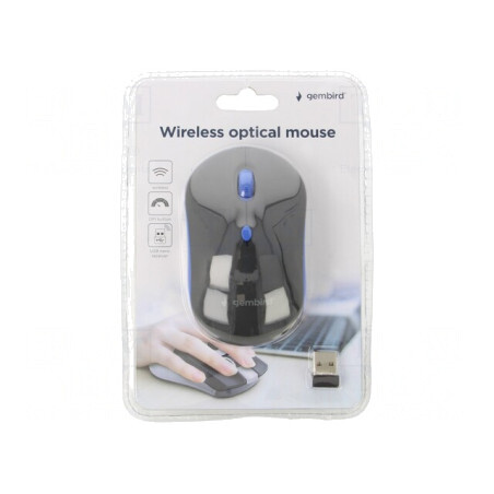 Mouse optic wireless USB A 10m 4 butoane negru/albastru | Electronic-mag.ro | Componente Electronice
