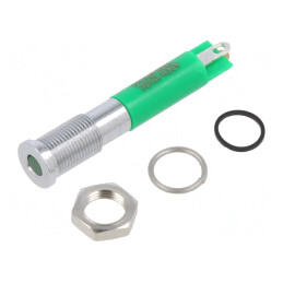 Lampa LED verde Ø6mm IP67 alamă | Electronic-mag.ro | Componente Electronice