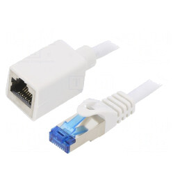 Cablul Prelungitor RJ45 Cat6a S/FTP LSZH Alb 2m | Electronic-mag.ro | Componente Electronice