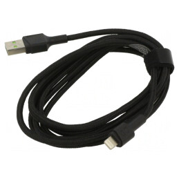 Cablu USB Lightning 2m Negru 2.4A | Electronic-mag.ro | Componente Electronice