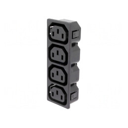 Conector alimentare AC splitter 10A 250V C13 (F) | Electronic-mag.ro | Componente Electronice