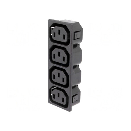 Conector alimentare AC splitter 10A 250V C13 (F) | Electronic-mag.ro | Componente Electronice