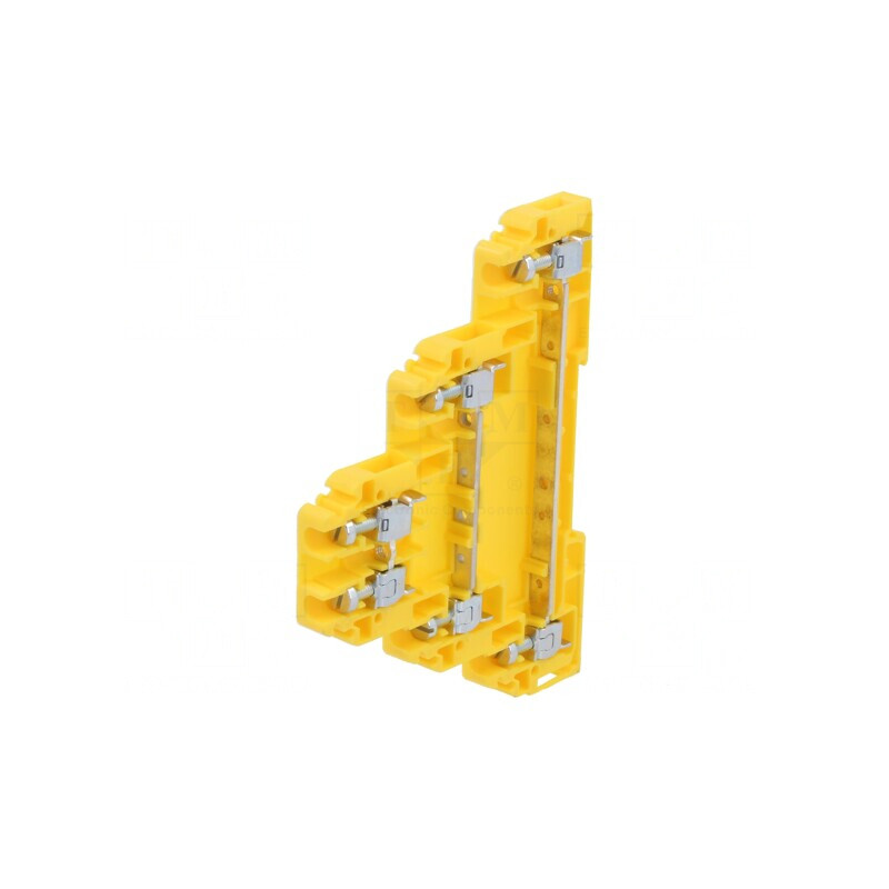 Conector pentru șine 0,5-4mm2 cu 3 piste și 6 borne, galbenă, TS35 | Electronic-mag.ro | Componente Electronice Conector pentru șine 0,5-4mm2 cu 3 piste și 6 borne, galbenă, TS35 | Electronic-mag.ro | Componente Electronice