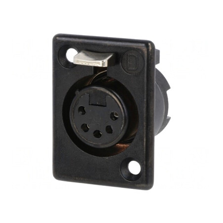 Soclu XLR Mamă 5 Pin Lipire Contacte Bronz-Fosfor 50V | Electronic-mag.ro | Componente Electronice