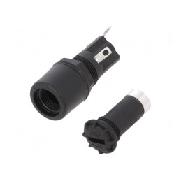 Clemă Siguranțe 5x20mm 250V Neagră Pe Panou | Electronic-mag.ro | Componente Electronice