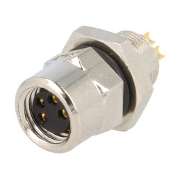 Conector M8 Mamă 4 Pin Montare Panou Cu Piuliță Spate | Electronic-mag.ro | Componente Electronice