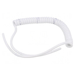 Cablu spiralat neecranat alb 300V 0,2m-0,8m | Electronic-mag.ro | Componente Electronice