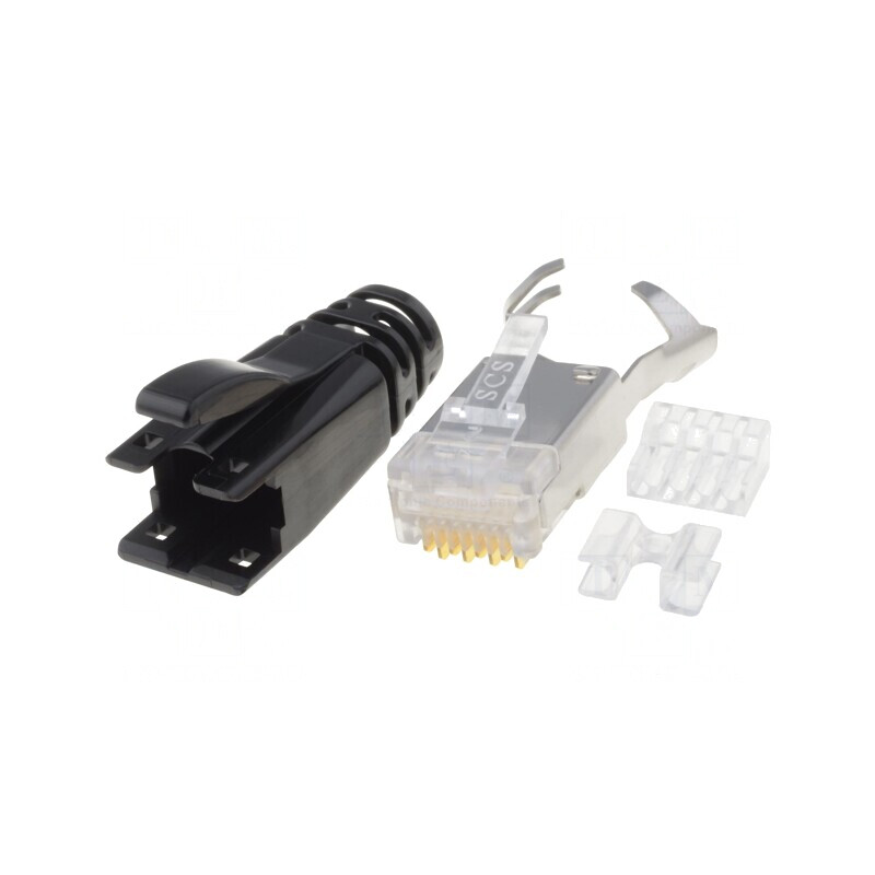 Mufă RJ45 8P8C Ecranată Crimpată pe Cablu IDC | Electronic-mag.ro | Componente Electronice
