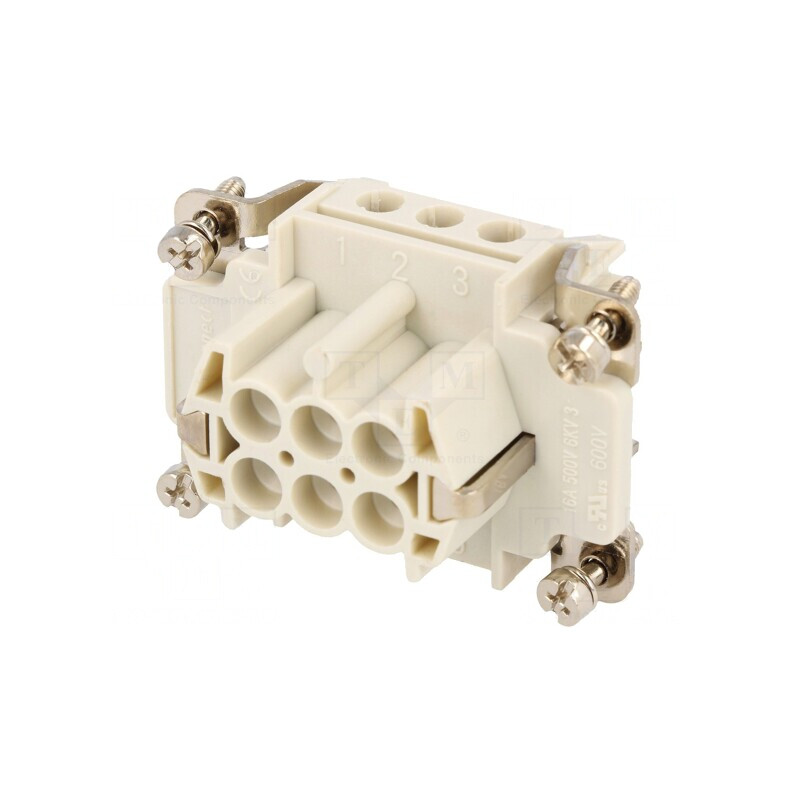 Conector HDC Inserturi Contact Mamă 6P 16A | Electronic-mag.ro | Componente Electronice
