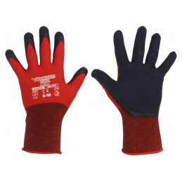 Mănuși de protecție roșii M din poliester Comfort Dimensiune 8