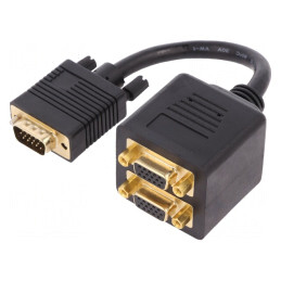 Cablu D-Sub 15pin HD dublu negru | Electronic-mag.ro | Componente Electronice
