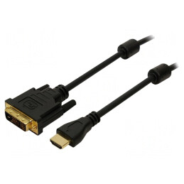 Cablu HDMI-DVI 2m Negru | Electronic-mag.ro | Componente Electronice