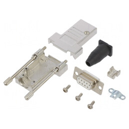 Mufă Mamă D-Sub 9-PIN cu Lipire pe Cablu Albă - Set Complet | Electronic-mag.ro | Componente Electronice