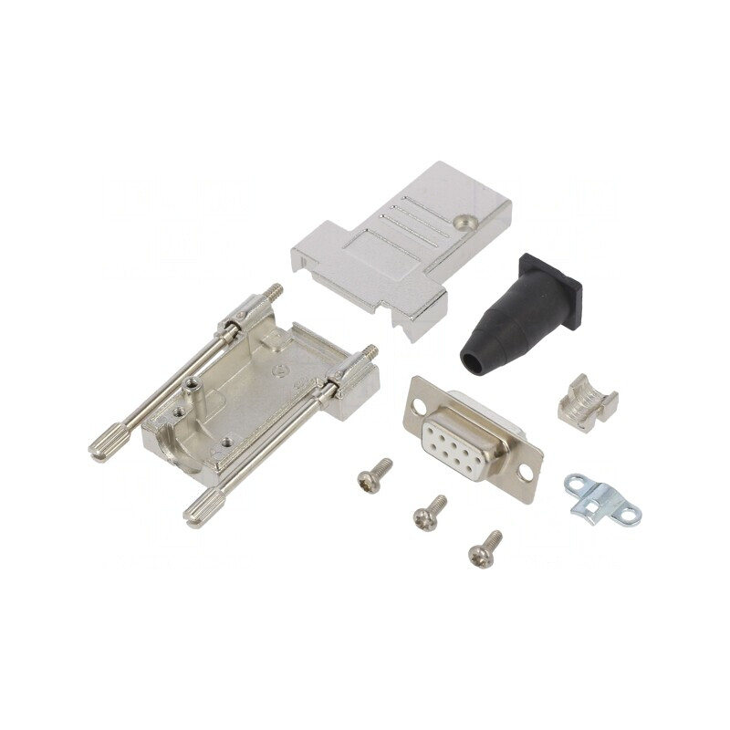 Mufă Mamă D-Sub 9-PIN cu Lipire pe Cablu Albă - Set Complet | Electronic-mag.ro | Componente Electronice