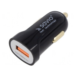 Încărcător USB Auto 12-24V Negru | Electronic-mag.ro | Componente Electronice