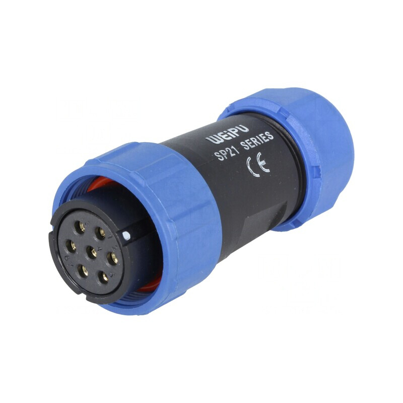 Mufă SP21 Mamă 7P IP68 15A 500V | Electronic-mag.ro | Componente Electronice