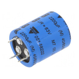 Condensator Electrolitic SNAP-IN 2.2mF 63VDC 25x30mm 20% | Electronic-mag.ro | Componente Electronice