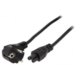 Cablu Alimentare 3x1mm2 ștecher unghiular IEC C5 PVC | Electronic-mag.ro | Componente Electronice
